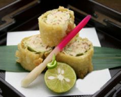 料理メニュー写真 ねぎとろ 湯葉巻き揚げ