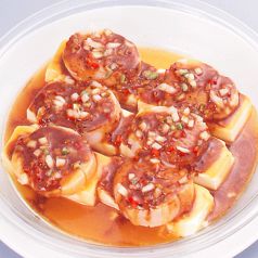 料理メニュー写真 ホタテのせ豆腐の黒豆ソース蒸し