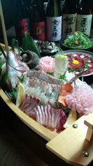まんてんの星 焼酎 地鶏 魚のコース写真