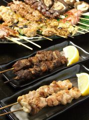 料理メニュー写真&nbsp;とりもも/ねぎま/とり皮/ぼんじり/しいたけ/せせり/砂肝