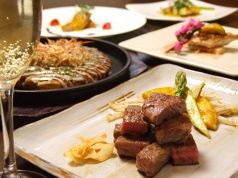 フォアグラ・黒毛和牛ロース・特選お好み焼き付【宴】コース