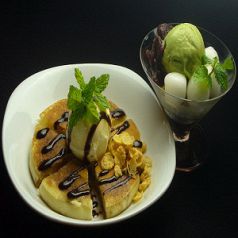 料理メニュー写真 ☆プチ☆ホットケーキバニラアイスチョコソース