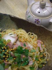 料理メニュー写真&nbsp;漬物のお茶漬けパスタ