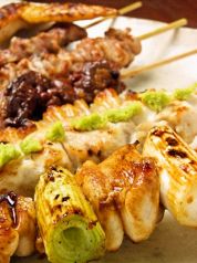 料理メニュー写真 八女炭蘇鶏串焼き五種コース