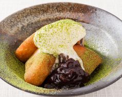 料理メニュー写真 十勝小豆と抹茶アイスディッシュ