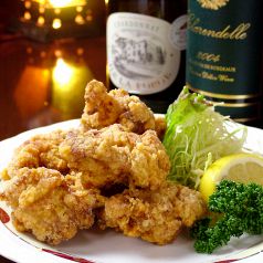 料理メニュー写真&nbsp;若鶏の唐揚げ、味噌味がみそかも？