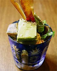料理メニュー写真 田舎わらび餅とお茶ちゃアイスのパッフェ
