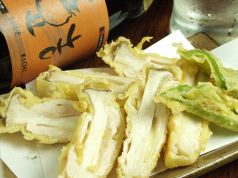 料理メニュー写真 天草大王ササミとエリンギのチーズはさみ天ぷら