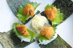 料理メニュー写真&nbsp;焼きウニの手巻きごはん