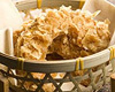 料理メニュー写真&nbsp;「ほくほくかぼちゃのアーモンド揚げ」メイプルシロップ、抹茶塩！お好みで付けて！