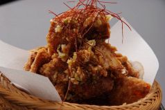 料理メニュー写真 特製若鶏の唐揚げねぎソース
