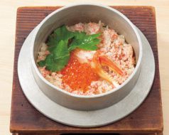 料理メニュー写真 ささみ明太マヨ釜飯/北海かに釜飯/国産豚ハラミのネギマヨ釜飯