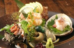 料理メニュー写真 貝のお刺身3種盛り