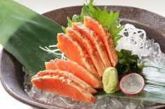料理メニュー写真&nbsp;「炙りサーモンお造り」ノルウェー産サーモンのお刺身！王道ですね！