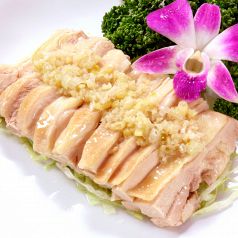 料理メニュー写真&nbsp;蒸し鳥のネギショウガ掛け[広東]　