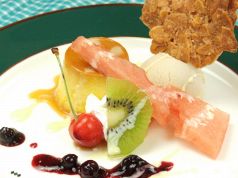 料理メニュー写真 かぼちゃのプリンとジェラート