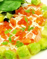 料理メニュー写真&nbsp;サーモンとイクラとアボカドのカルパッチョ
