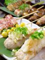 料理メニュー写真&nbsp;[定番串]とりもも串打ち焼き／レバー串打ち焼き／砂肝串打ち焼き/皮串打ち焼き(各1本)