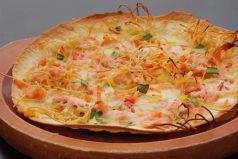 料理メニュー写真 明太皿うどんピッツァ