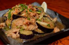 料理メニュー写真&nbsp;鶏皮とナスの柚子胡椒炒め