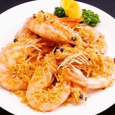 料理メニュー写真 殻付き天使海老の香り揚げ