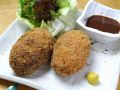 料理メニュー写真&nbsp;牛肉と杜仲高麗豚のジューシーメンチカツ【限定】