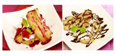 料理メニュー写真 ベリーベリーのパイのせ&チョコバナナのパイのせ