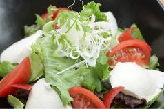 料理メニュー写真 手作り豆腐とトマトのヘルシーサラダ