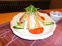 料理メニュー写真&nbsp;ごぼう唐揚のっけサラダ