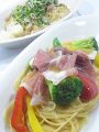料理メニュー写真&nbsp;生ハムのアーリオ・オーリオ・ペペロンチーノ　菜園風