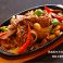 料理メニュー写真&nbsp;鉄板鶏レバ、ハツ、砂肝のクミン風味/鉄板の芝海老/鉄板豚マメの四川風味