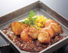 料理メニュー写真 オホーツク産 卵付帆立バター鉄板焼