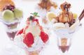 料理メニュー写真&nbsp;ストロベリーパフェ/小倉抹茶パフェ/キャラメルパフェ