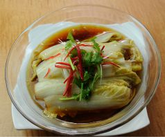 料理メニュー写真&nbsp;白菜醤油タレ　/豆苗とニンニク炒め　/インゲンの塩味炒め　/豚肉とキクラゲ玉子炒め