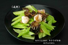 料理メニュー写真&nbsp;セロリとむき海老炒め　/空心菜とニンニク炒め　/豚肉千切りとニンニクの芽炒め