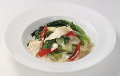 料理メニュー写真&nbsp;湯葉と青菜の天然塩炒め