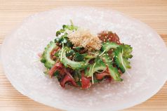 料理メニュー写真 ゴーヤとザーサイの梅和え