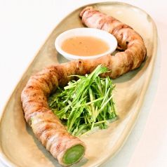 料理メニュー写真 一本葱の豚巻き炙り