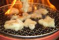 炭火七輪で食べるホルモンは格別！