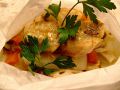 料理メニュー写真&nbsp;＊魚料理　アンコウとカラスミの紙包み焼き