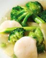 料理メニュー写真&nbsp;ホタテ、ブロッコリー、アスパラ薄塩炒め