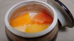 料理メニュー写真&nbsp;フルーツ入り壺杏仁