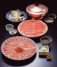 料理メニュー写真&nbsp;上撰黒毛和牛と鹿児島産黒豚しゃぶ食べ放題