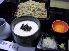 料理メニュー写真 つけとろ(冷たいそばに大和芋とろろ)二段