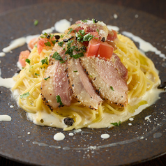 カモ肉とブルーチーズのパスタ
