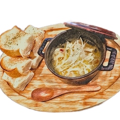 JAPANESEアヒージョ　和ヒージョ　鶏ささみとクリームチーズ　トースト付/Ajillo