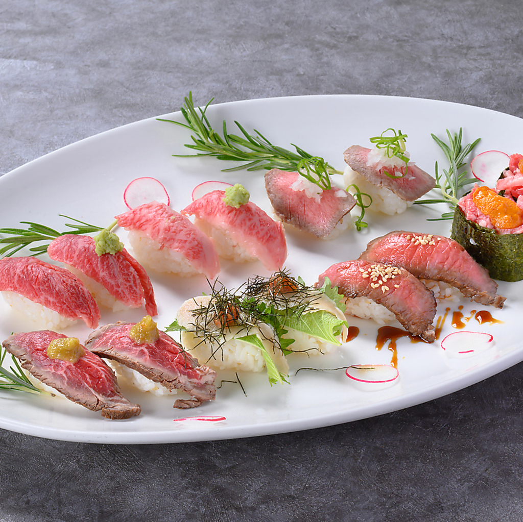 【お客様の目の前で炙る肉寿司】職人のいる肉問屋だからこそご提供できる逸品。