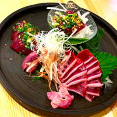 地頭鶏内臓刺し三種