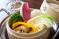 地元・羽沢の新鮮野菜を、せいろ蒸しの料理で楽しめます