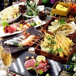 本鮪入りの旬魚のお造りや料理長こだわりの天ぷら、奥三河鶏ステーキ等が堪能できる豪華コースも。